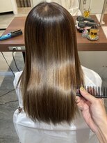 エイクス ヘア デザイン×美髪クリニック 千葉(AQs hair design)&nbsp;くびれヘア/アプリコットオレンジ/夏/髪質改善[千葉駅