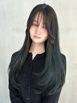 アルバム 銀座(ALBUM GINZA)&nbsp;ロング前髪カット韓国ヘア顔周りレイヤー_F20273