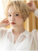 ブリーチカラー前下がりラフマッシュパーマTd1上尾10代20代30代