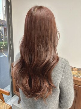 ヘアー アイス 御器所本店(HAIR ICI) 艶髪暖色ブラウン◎春カラーオレンジブラウンゆる巻き