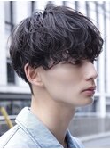 渋谷メンズパーマ波巻きパーマシャドウパーマッシュウルフゆるめ