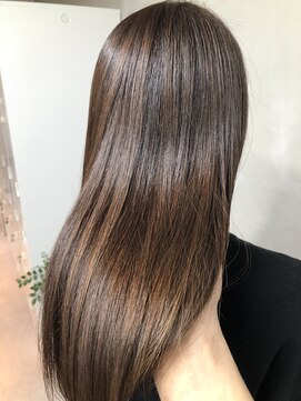 ジーナ 梅田(Zina) 大人ボブ_セシルカットココアブラウンフリンジウェーブ03