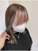 インナーカラー　ホワイトベージュ