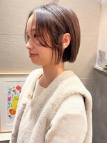 ラフ フロム ガーデン(Laf from GARDEN)&nbsp;大人ミニボブ/前髪パーマ/アッシュカラー/グレーベージュ