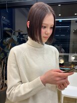 スニュウ(snuw)&nbsp;切りっぱなしボブ小顔カットグレージュミルクティ