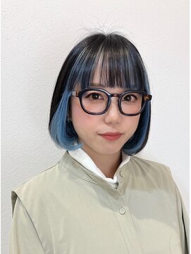 ヘアーアンジュ(Hair Ange) ペールブルーインナーカラー☆20代30代40代50代