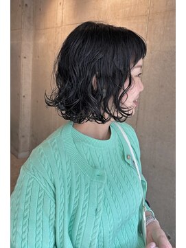 ロッカ(ROCCA) デジタルパーマうる艶ウェーブショートボブ