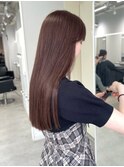 ロング 髪質改善 チェリーレッド 透明感カラー 顔周り 20代30代