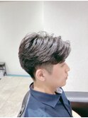 ナチュラルパーマ×ツーブロック×ショート×ビジネス