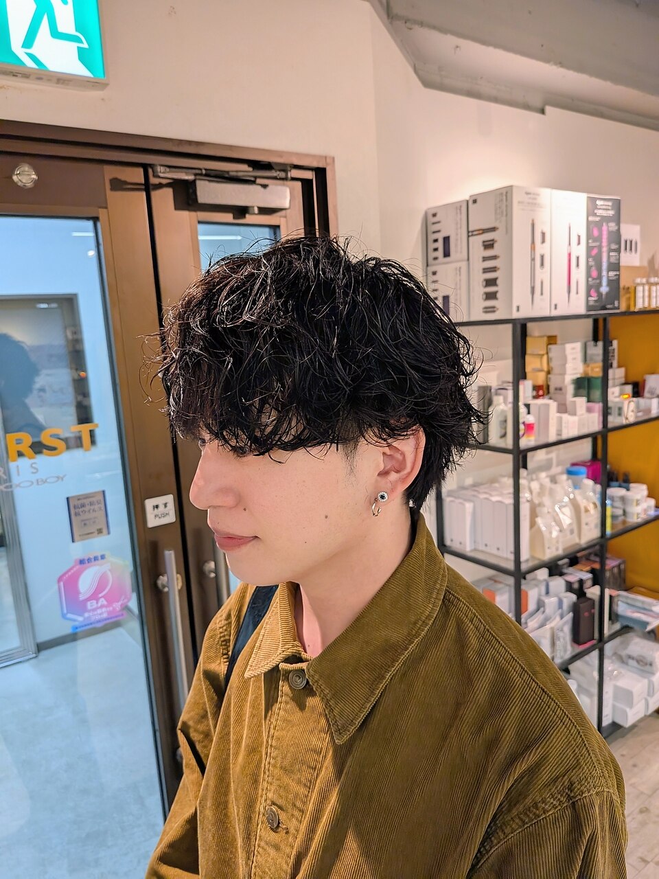 【皮脂除去、パーマの残臭カット】メンズカット+パーマ+マイクロバブルスパ