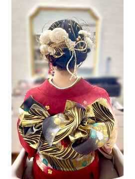 ピュアスタジオ 亀戸(PURE STUDIO) 2026年成人式ヘアメイク＆着付け　ふんわりシニヨン