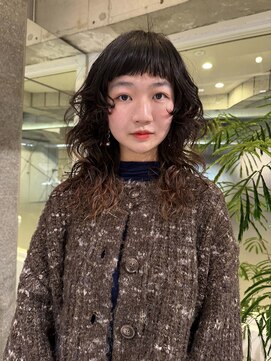 ダブ アオヤマ(DaB AOYAMA) 似合わせウルフパーマウルフカットオン眉デザインカット