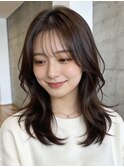 8.ミディアムレイヤー/くびれミディアム/ダークブラウン