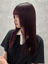 キャパ セントラル 天神 大名店(CAPA central)&nbsp;顔周りカット ダブルカラー チェリーブラウン 髪質改善 艶髪