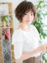 ネル 仙台(Nelu) 仙台/髪質改善/ココアブラウン!ゆるふわひし形ショートボブe