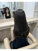 夏透明感艶感メテオストレート髪質改善夏ミルクブラウン