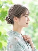 浴衣×韓国風カチモリシニヨン シアーグレージュ