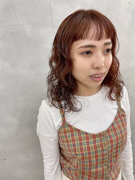 エンドリンク(endlink) オレンジカラー×スパイラルパーマ