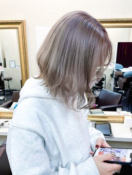 ミシェリー(misherry) タッセルボブ大人ガーリーチョコレート長めボブ池袋オージュア