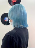 ダブルカラーブルーベージュカラーケアブリーチハイトーンカラー
