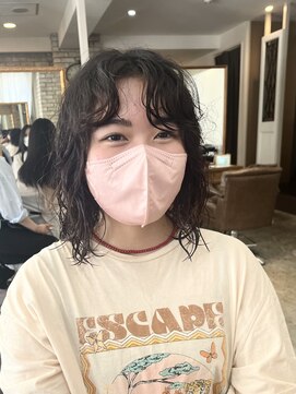 シェノン 西梅田(CHAINON) 前髪/グレーベージュ/黒髪/ボブパーマ/ウェットヘア