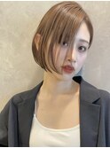 韓国風ボブ タンバルモリ イヤリングカラー 内巻きボブ A0503