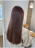 ブリーチありピンクベージュカラー髪質改善トリートメント