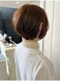 福山人気髪質改善ストレート丸みショートボブ美髪艶髪シルエット