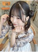 シースルー前髪クラゲお団子ヘア