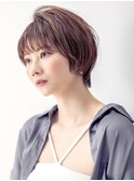 くびレイヤー/シアーカラー/ナチュラルカール愛されショート
