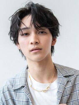 ケアリー 練馬(Carelly) ツイストパーマ七三オールバックマッシュウルフスリークショート