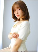 シースルーバング×内巻ボブ