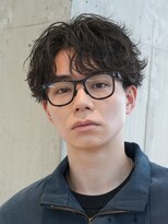 フィフス 大分(fifth)&nbsp;大分シャドウパーマメンズカットラウンドマッシュセンターパート