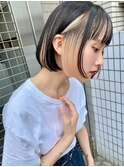 バーガンディ/チャコールグレー/ハッシュカット/ペールオレンジ