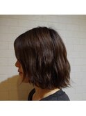 ゆる波ボブ×ベージュ系カラー