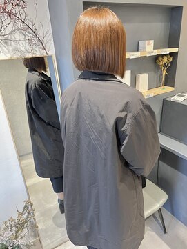 ラミエバイメルト 下北沢(lamie by melt) 村上/切りっぱなしボブオレンジベージュ大人かわいい下北沢ボブ