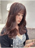 暖色カラー/カシスピンク/ラベンダーカラー/前髪