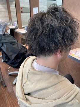 ヘアーショップ エヌアンドエー 幸手店(hairshop N&A) メンズ ツイストスパイラル×黒髪短髪マッシュ/パーマ