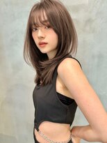 ロンド アンブル 四条烏丸(Lond ambre) 黒髪カタログ小顔に見せるヘアストレートレイヤー41102