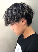 メッシュハイライトスパイラルパーマツイストパーマツーブロック