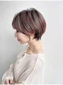 大人ショートボブひし形丸み前下り前髪ありK20250213