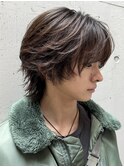 ミディアムヘア　ウルフヘア　メンズミディアム
