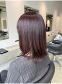 ミディアムレイヤー/くびれスタイル/ピンクブラウン