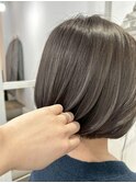 ハイライトカラーシアーグレージュ/ブリーチ白髪ぼかし