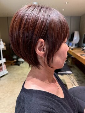 ナチュラル ヘアーデザイニング(Natural hair designing) ひし形ショート/ローズブラウン/ラベンダーグレージュ/美髪ボブ
