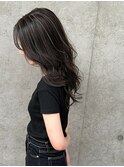 透明感ダークグレージュ/ハイライト/レイヤーカット