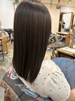 ボンドヘアステージ 良福寺店(BOND hair stage)&nbsp;オリーブグレージュ×艶ストレート