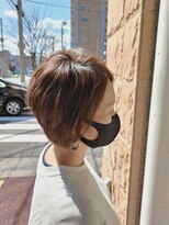 テラス ヘアアンドボタニカル(terrace)&nbsp;前下がりショート/立ち上げパーマ/30代40代/姪浜