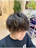 マッシュ×ハイライト×スパイラルパーマ