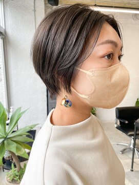 ピボット 北千住(PIVOT) 大人可愛い20代30代40代黒髪前下がりショートボブ丸みショート